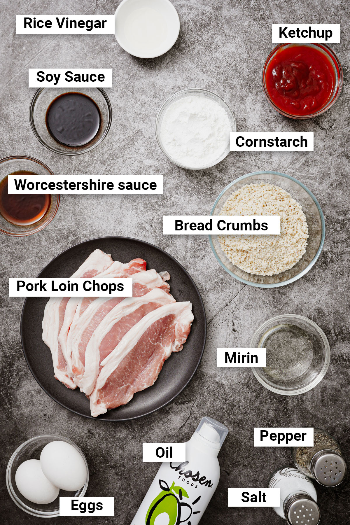 Ingredients for Air Fryer Tonkatsu Recipe