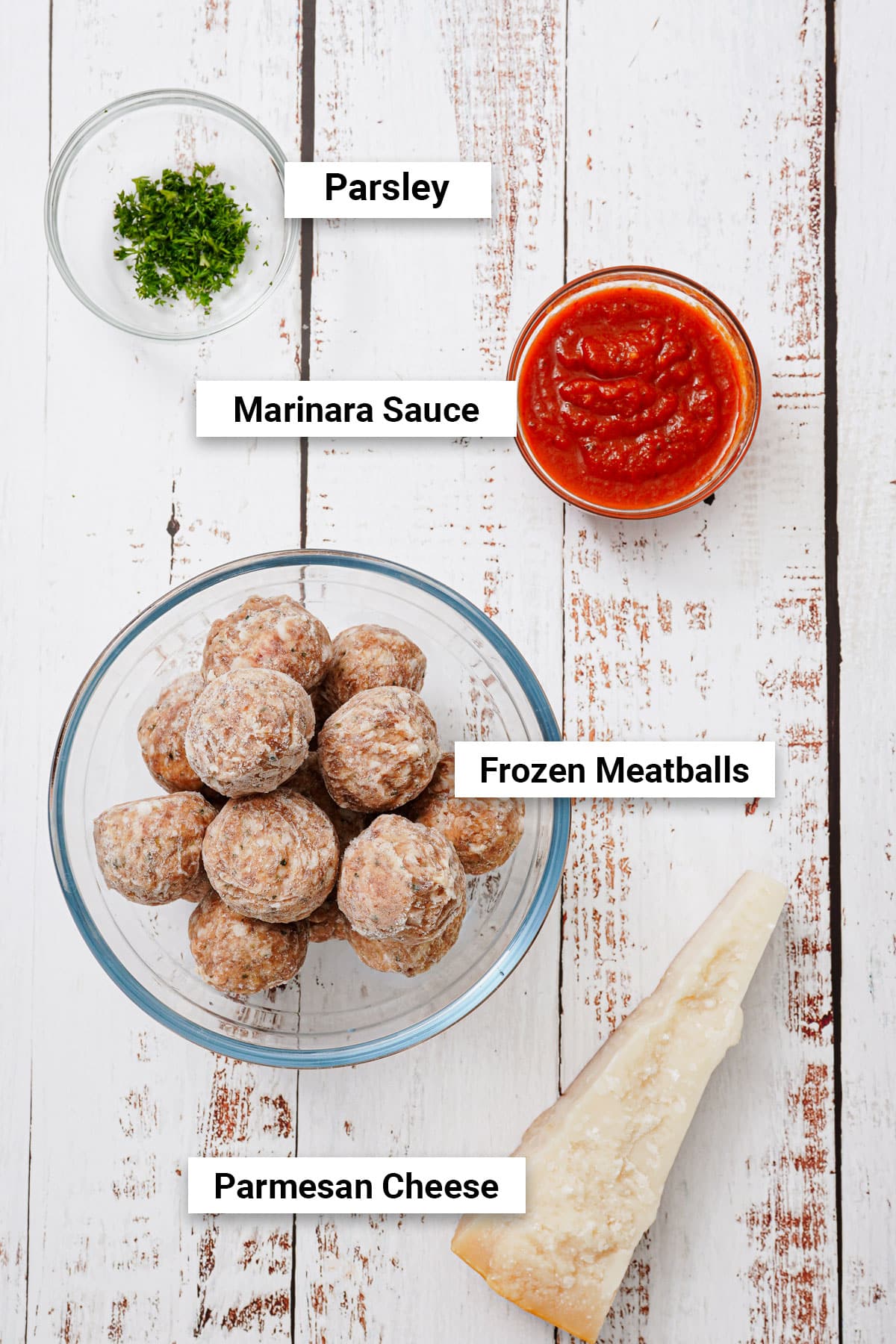 Ingredients for air fryer frozen meatballs.