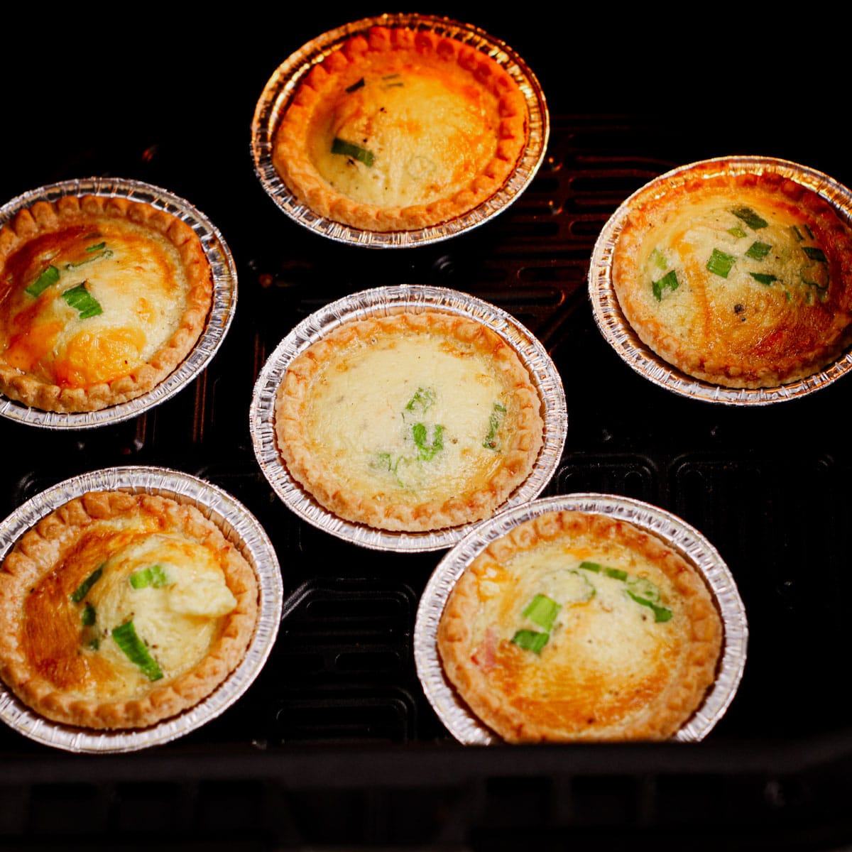Cooking mini quiche in air fryer