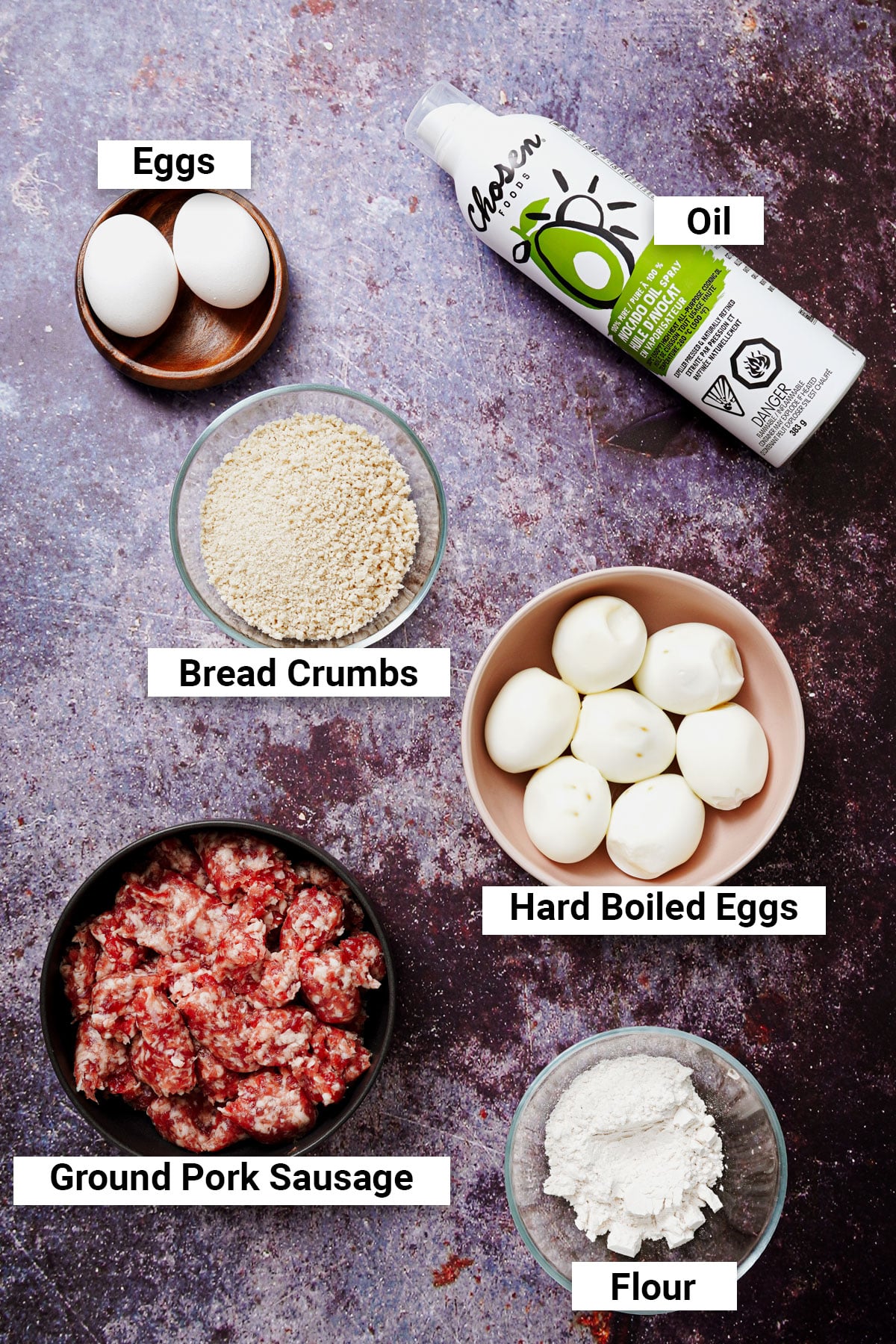Ingredients for scotch eggs air fryer recipe